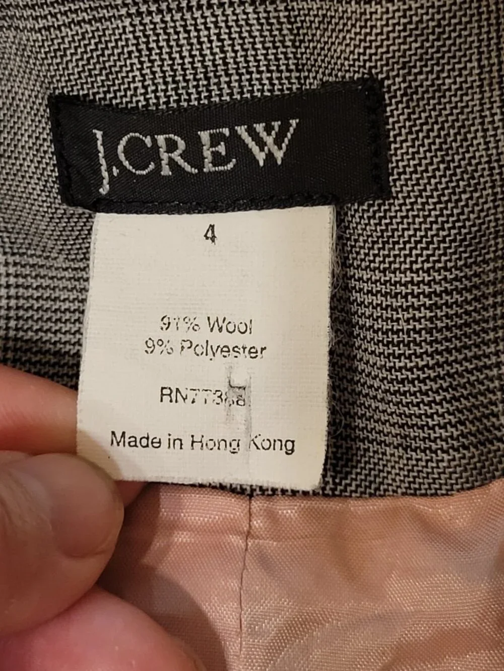 J.Crew Vintage Wool Vest Women's Size 4 Gray Glen Plaid Hidden Button Career Top
